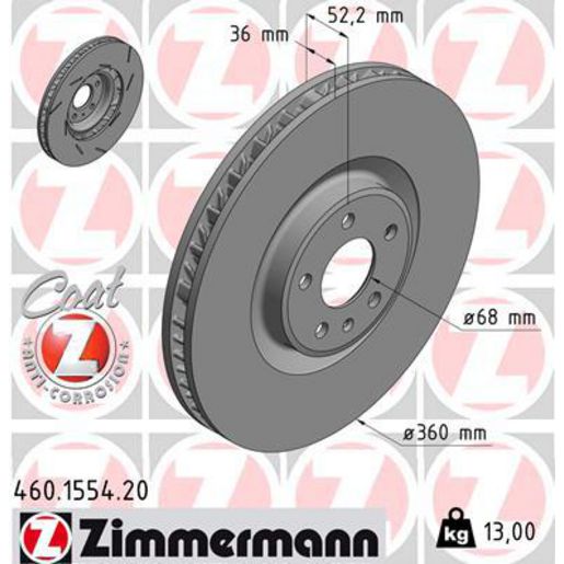 Zimmermann OE Coat Z Brake Rotor Single 360mm Front LH 460.1554.20