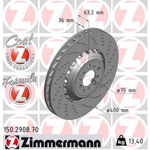 Zimmermann Formula Z Brake Rotor 400mm Front RH 150.2908.70