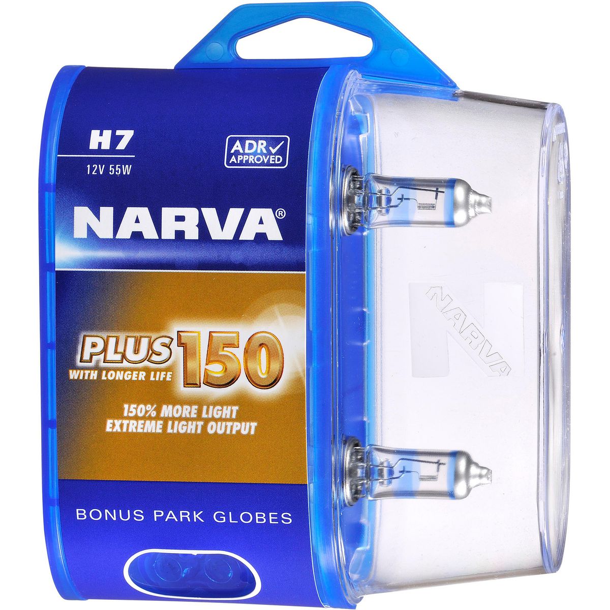 Narva H7 12V 55W Plus 150 Halogen Headlight Globes 2Pk