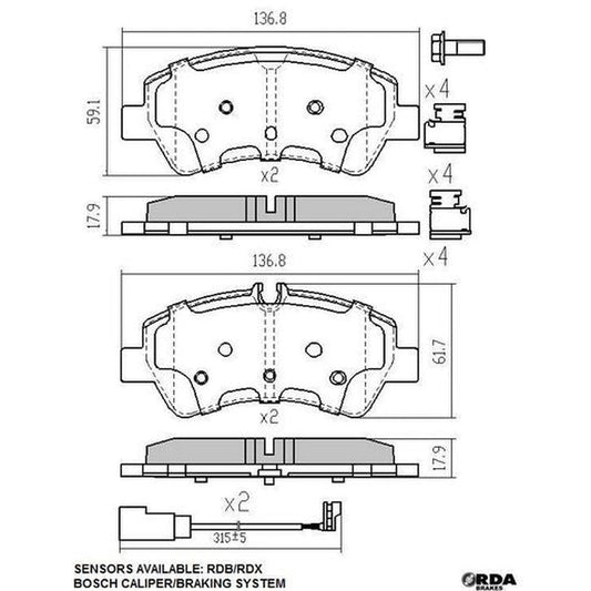 RDA Phantom Ceramic Brake Pad Set Rear RDC2345