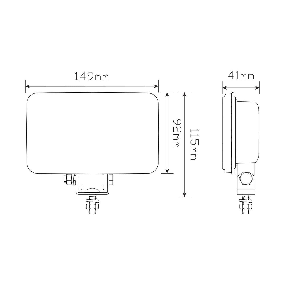 LED Autolamps LED Work Light Rectangle 12 Or 24V Flood Beam 7451BM