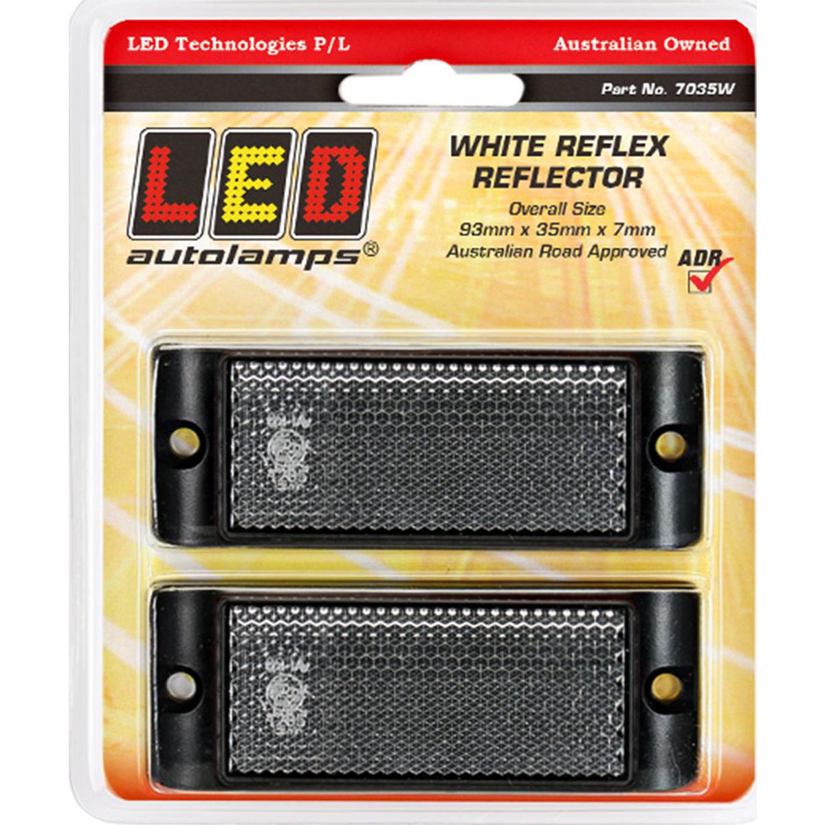 LED Autolamps Reflector White w/Mounting Bracket (Pack of 2) 7035W
