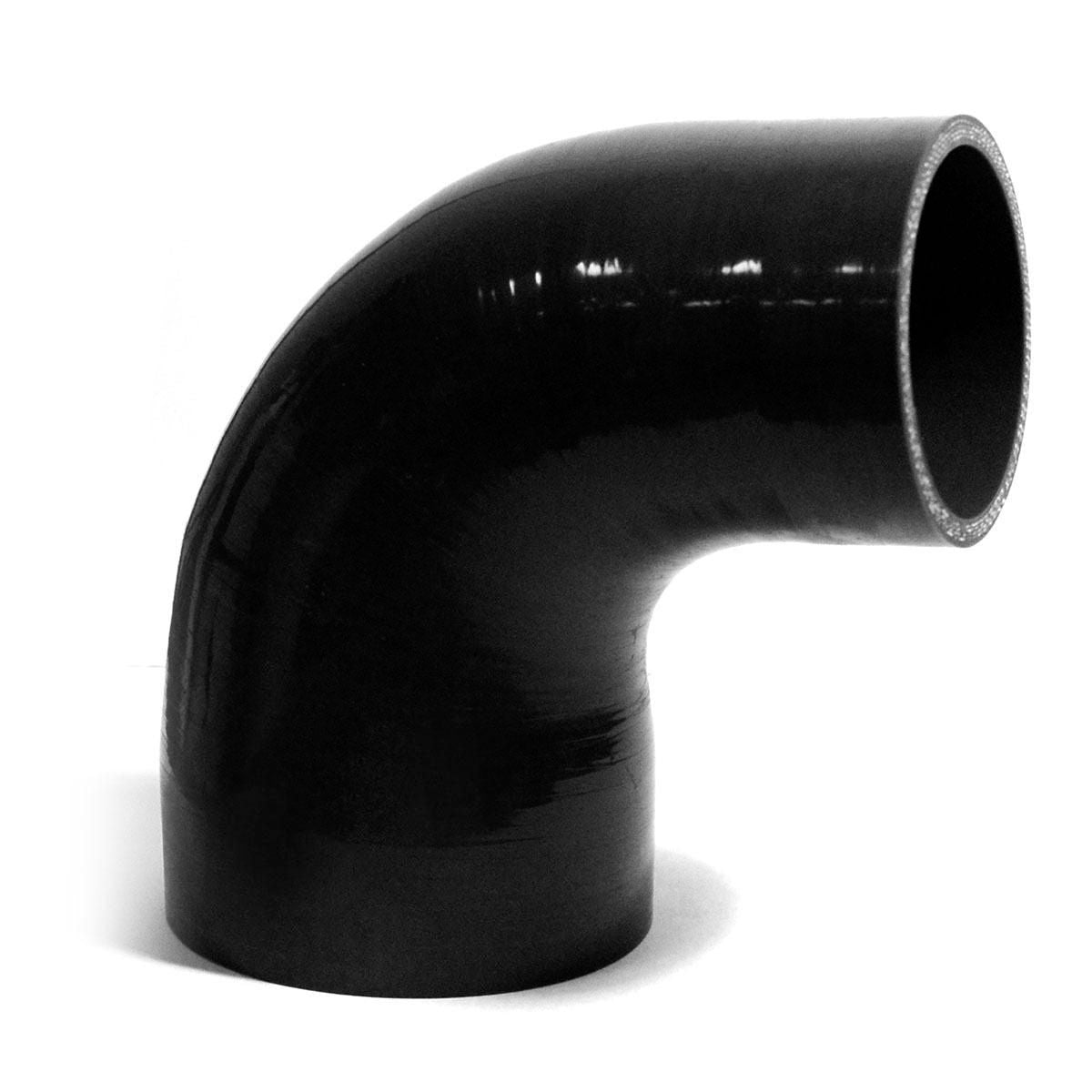 SAAS Silicone 90 Degree Reducer 89 x 102mm Black SSH9089102