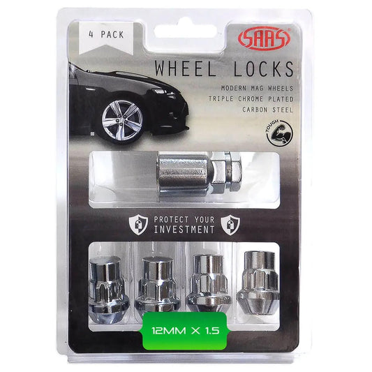 SAAS Locking Wheel Nuts Splined Bulge M12x1.50 (4 Pack) 913026