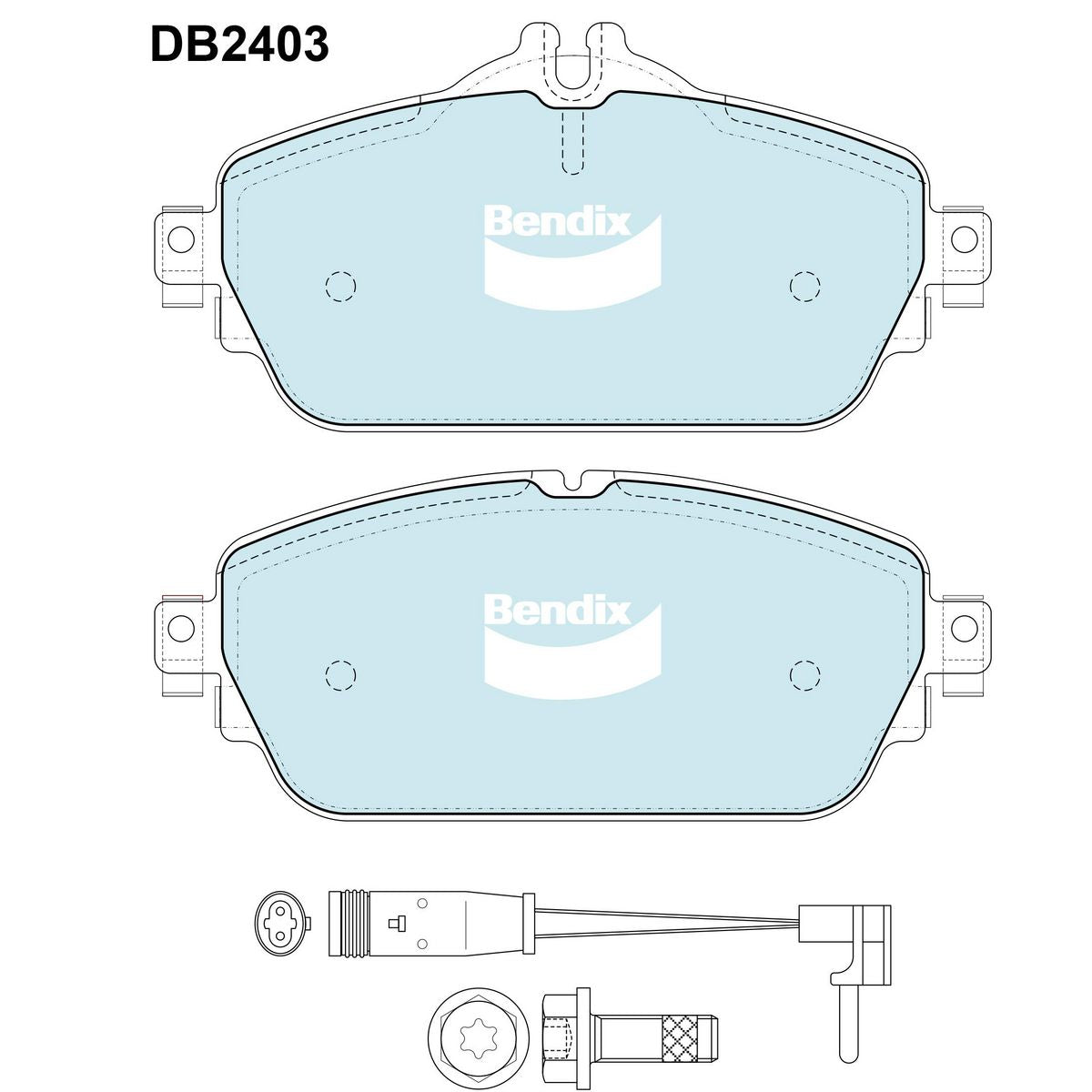 Bendix General CT Brake Pad Set Front DB2403 GCT