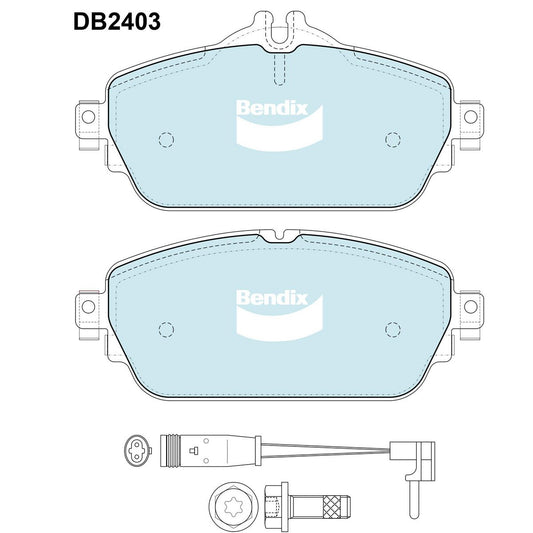 Bendix General CT Brake Pad Set Front DB2403 GCT