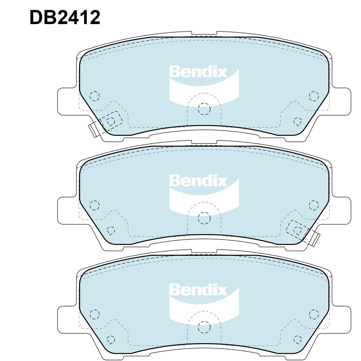 Bendix General CT Brake Pad Set Rear DB2412 GCT