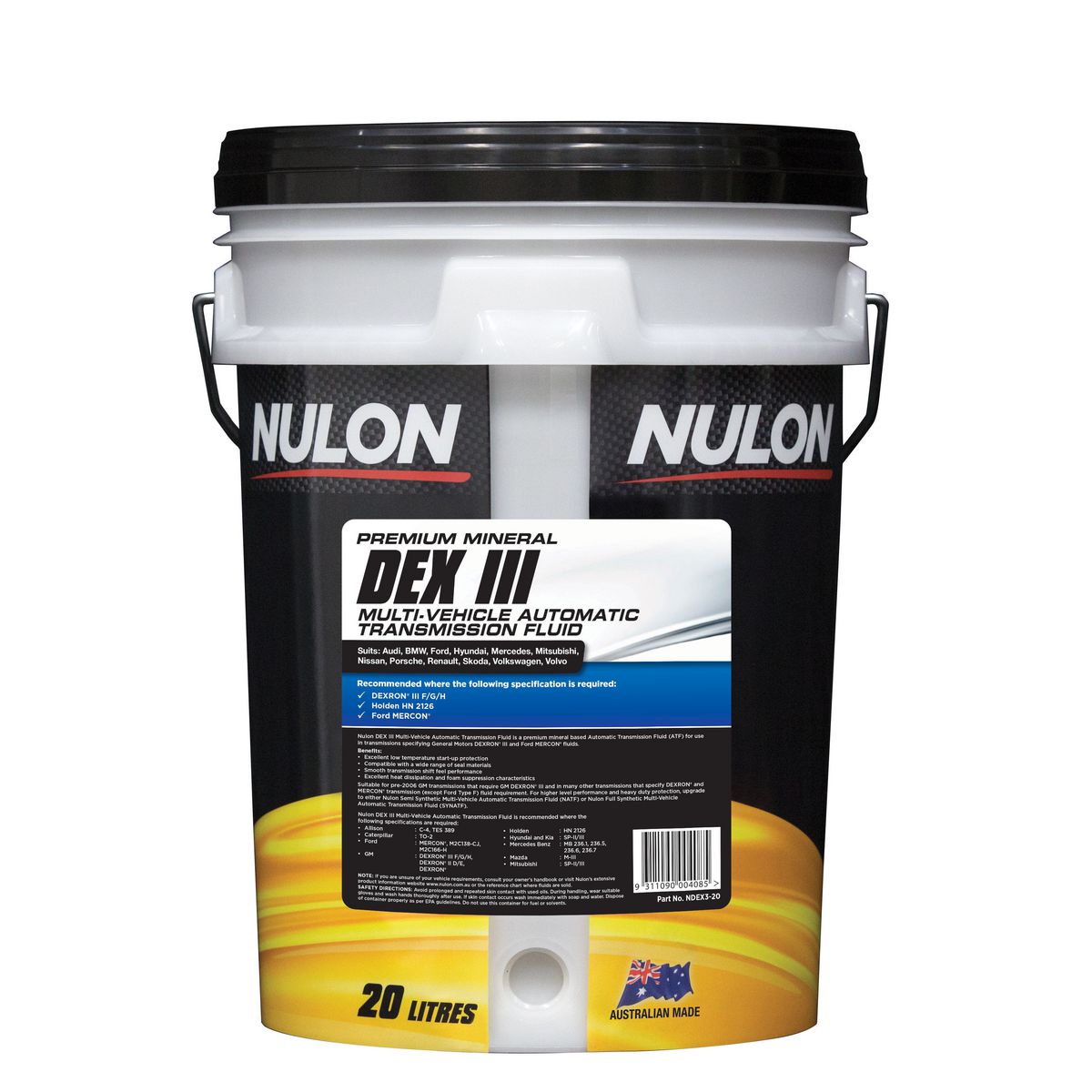 Nulon Premium Mineral Auto Transmission Fluid 20L NDEX3-20