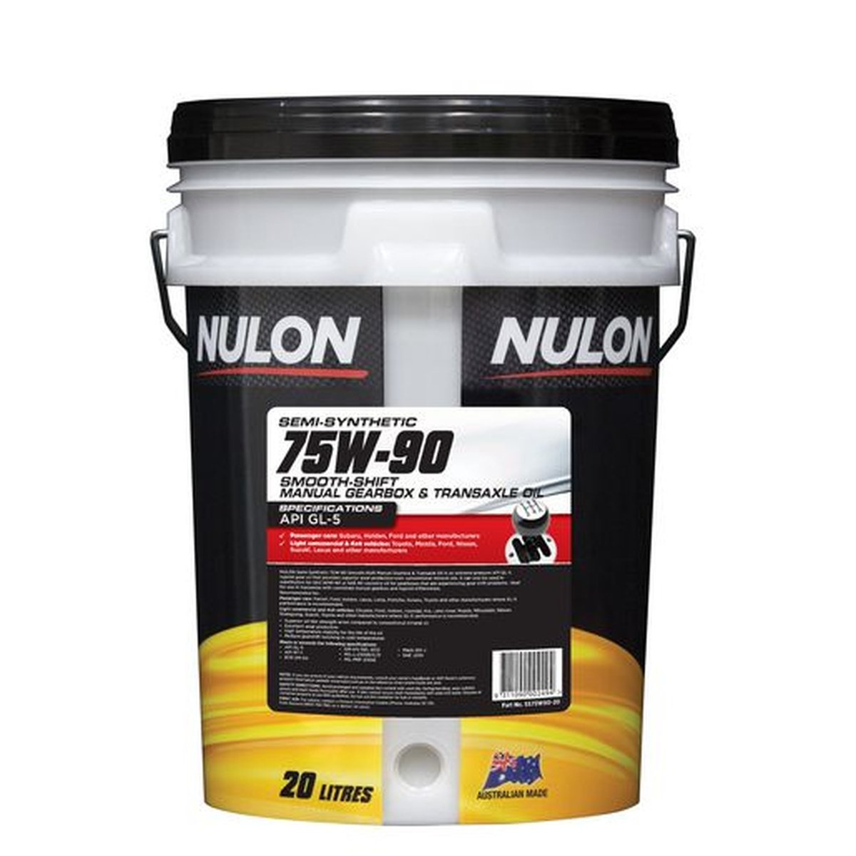 Nulon 75W-90 Gearbox and Transaxle Oil Smooth Shift 20L SS75W90-20