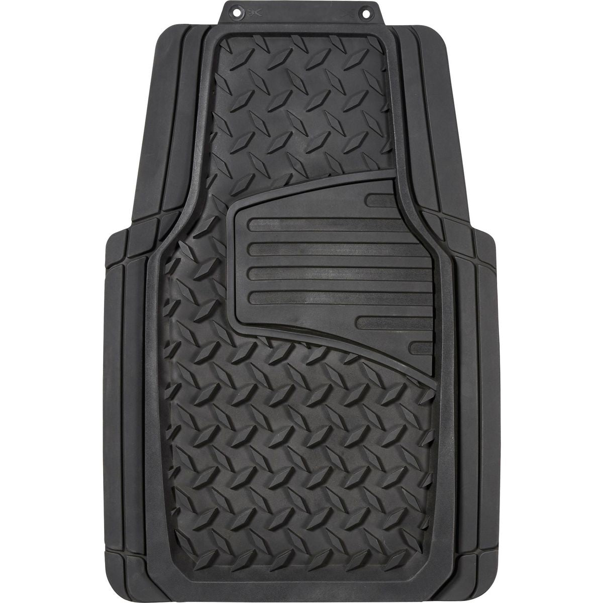 Maxi Trac 4x4 Black Rubber Diamond Plate Car Front Floor Mats Pair