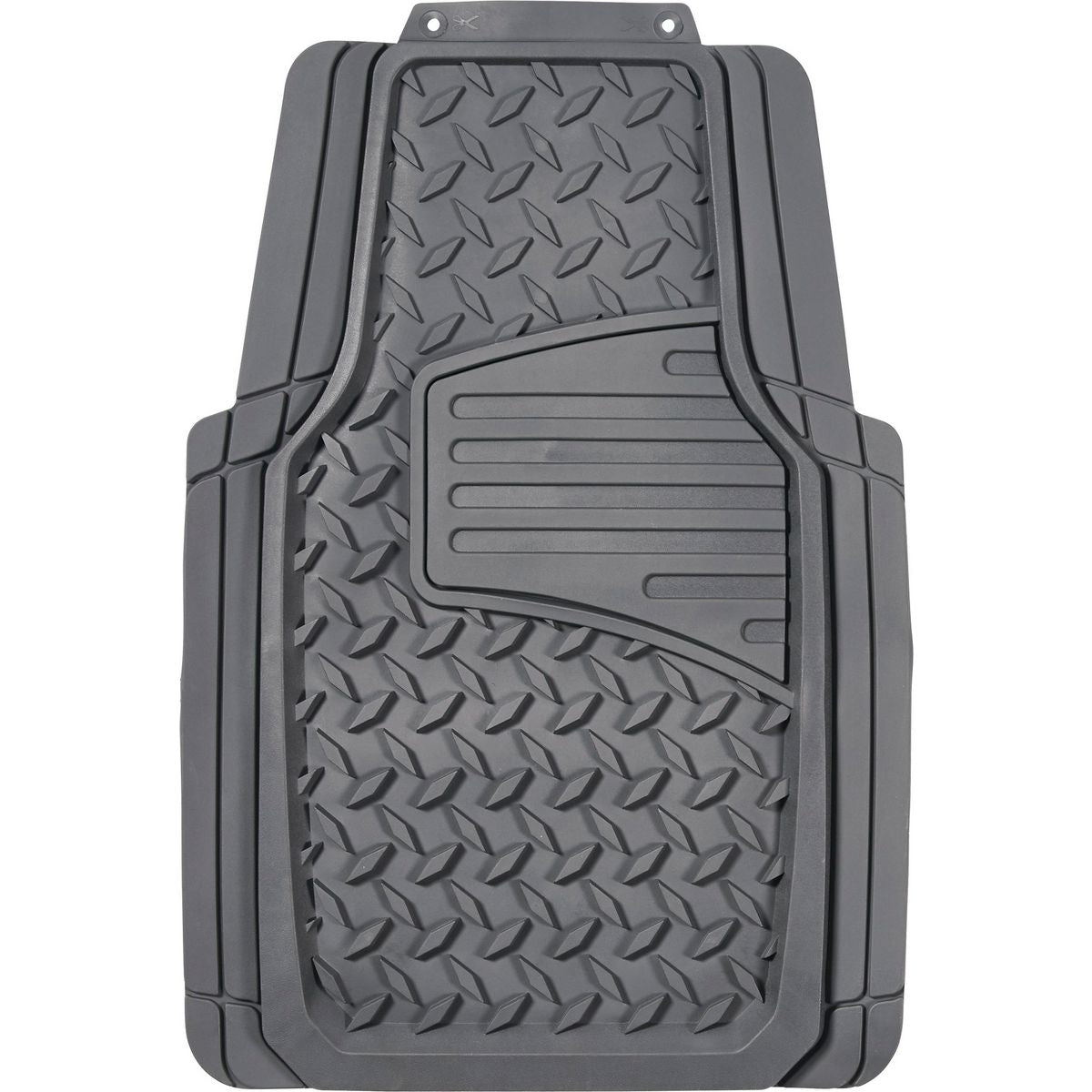 Maxi Trac 4x4 Grey Rubber Diamond Plate Car Front Floor Mats Pair