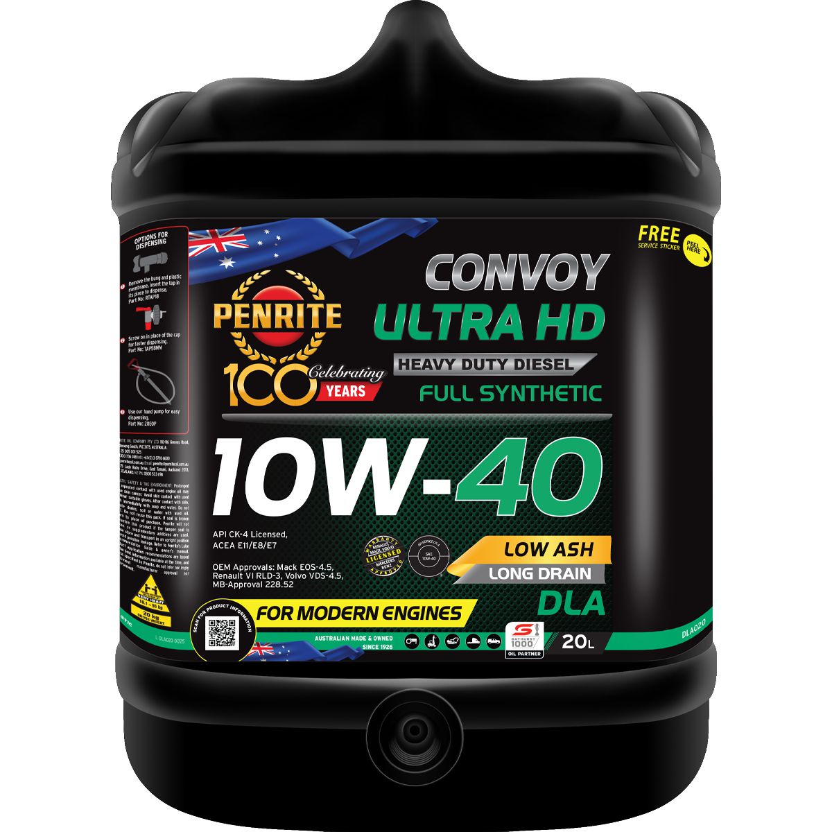 Penrite Diesel LA 10W-40 Engine Oil 20L