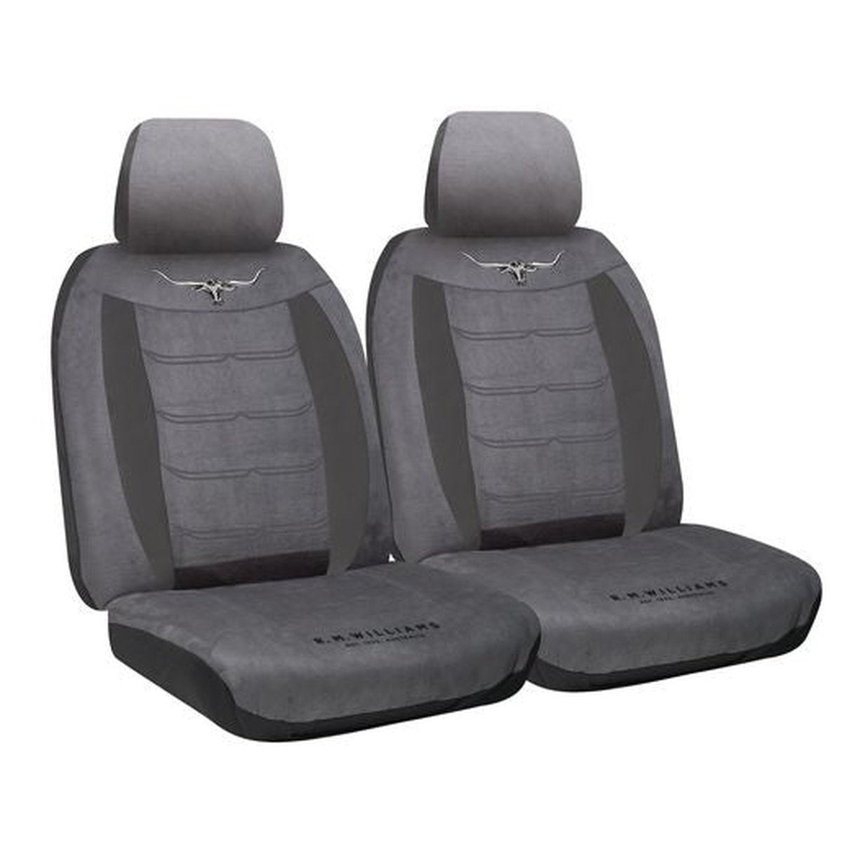 R.M. Williams Seat Cover Set Velour Front Grey VLRMW16GRY30