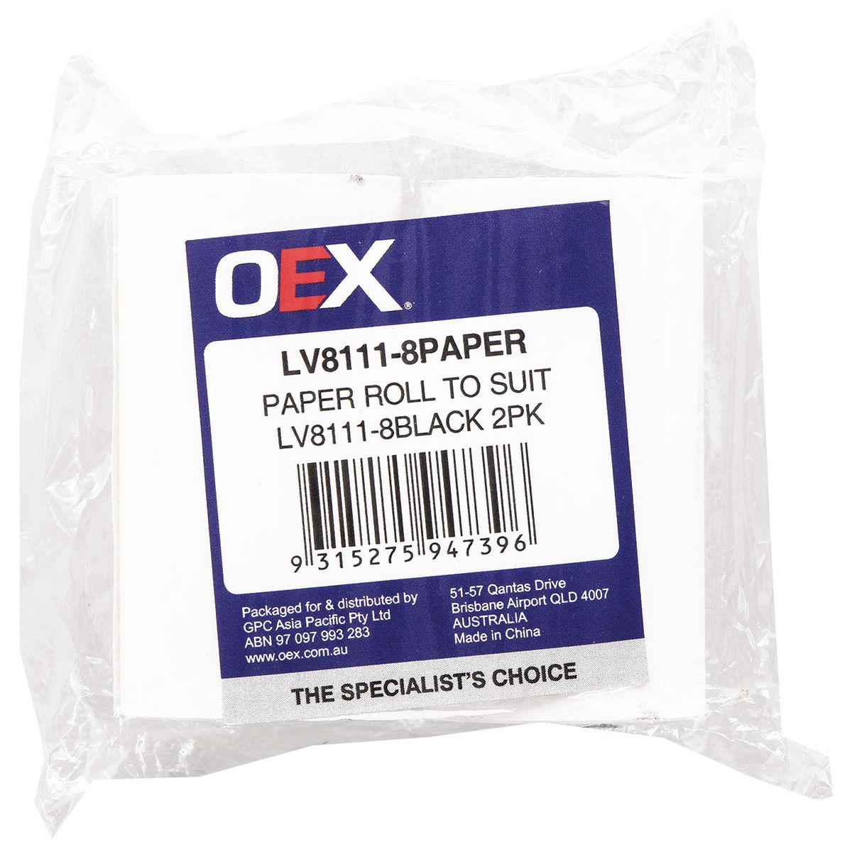 OEX Paer Roll To Suits Lv8111-8 Battery Tester LV8111-8PAPER