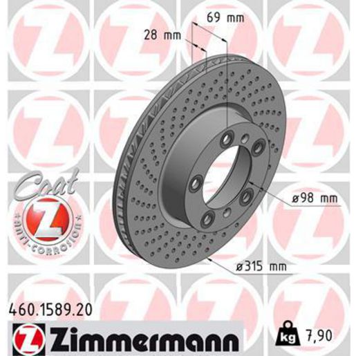 Zimmermann OE Coat Z Brake Rotor 315mm Front LH 460.1589.20