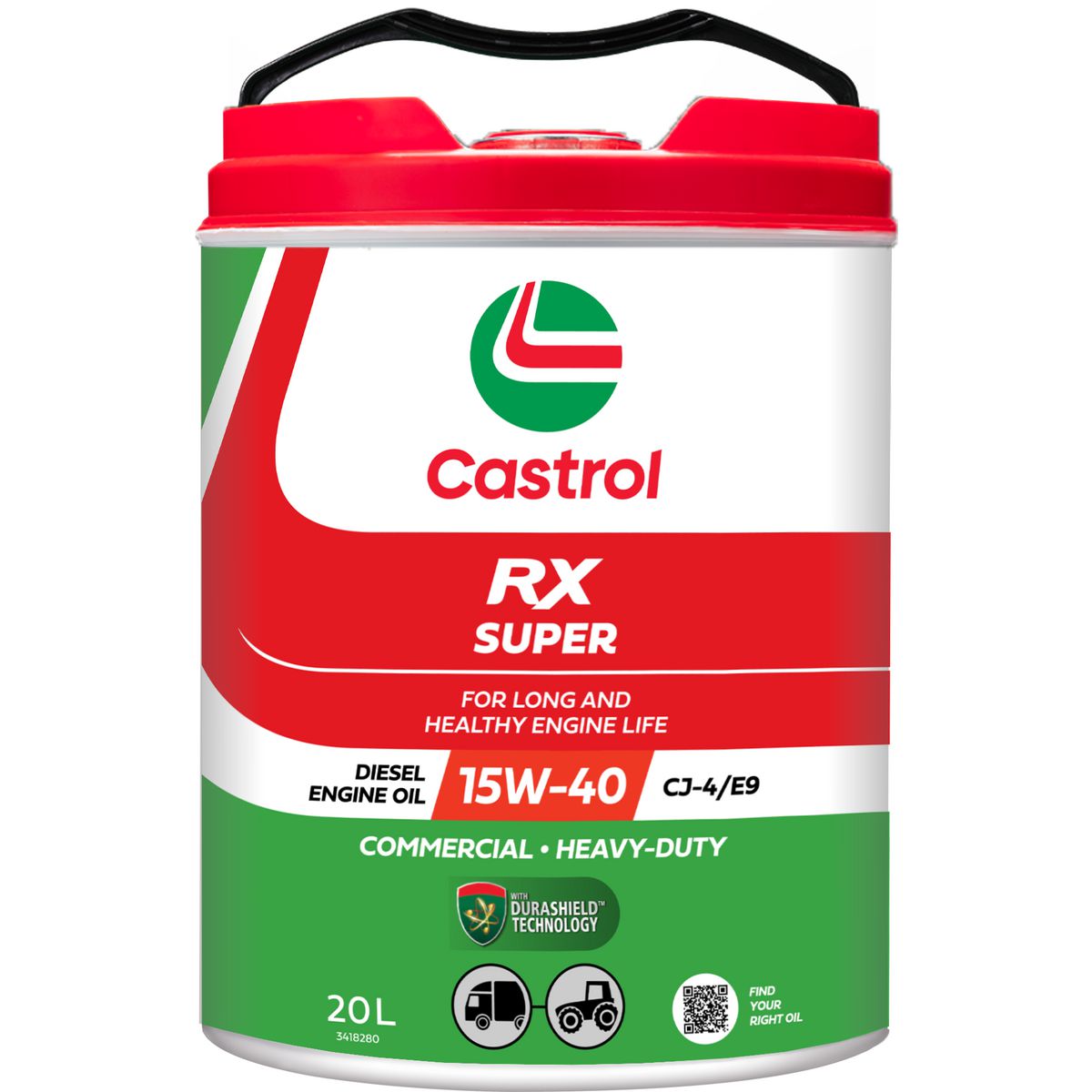 Castrol RX Super 15W-40 CJ-4/E9 Engine Oil 20L 3418280
