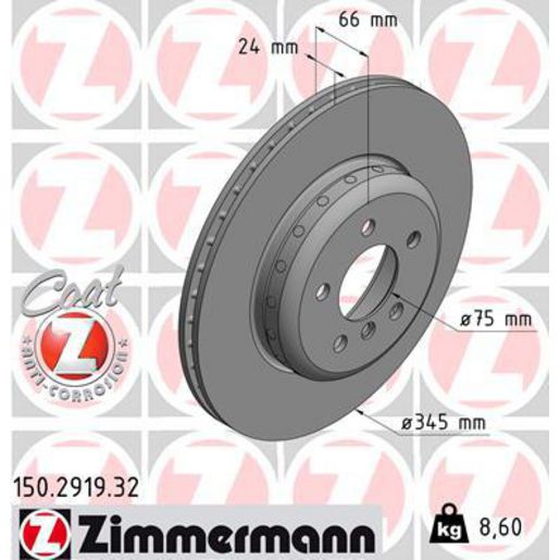 Zimmermann Formula F Coat Z Brake Rotor Single 345mm Rear 150.2919.32