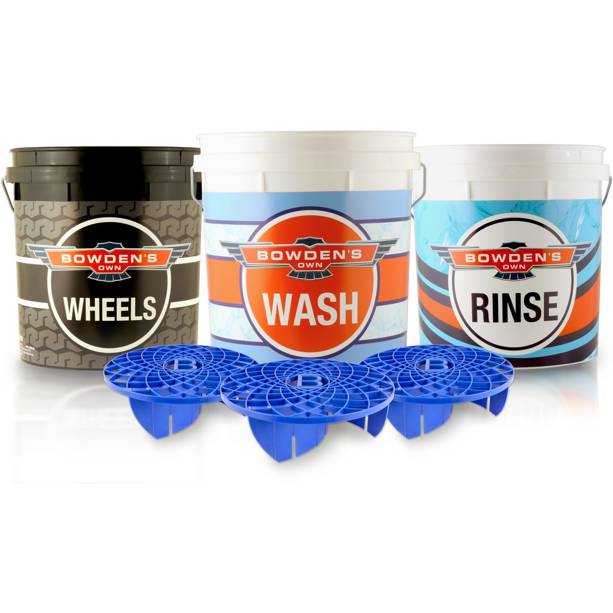 Bowden's Own 3 Bucket Wash, Rinse & Wheels Pack 7pc