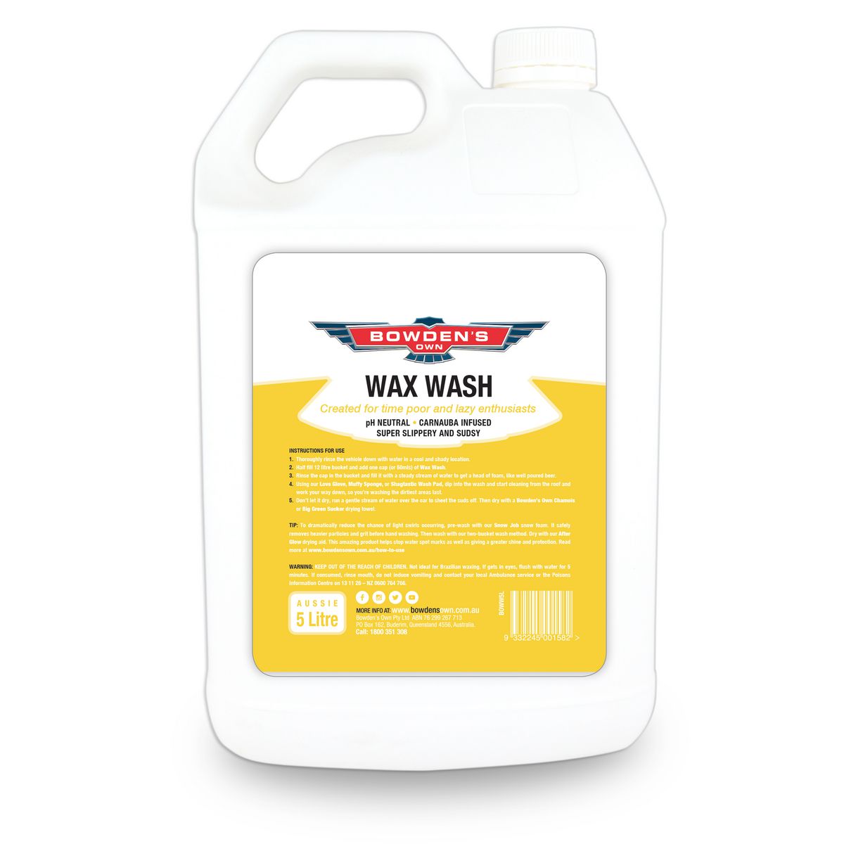 Bowden's Own Wax Wash Shine & Protection 5L