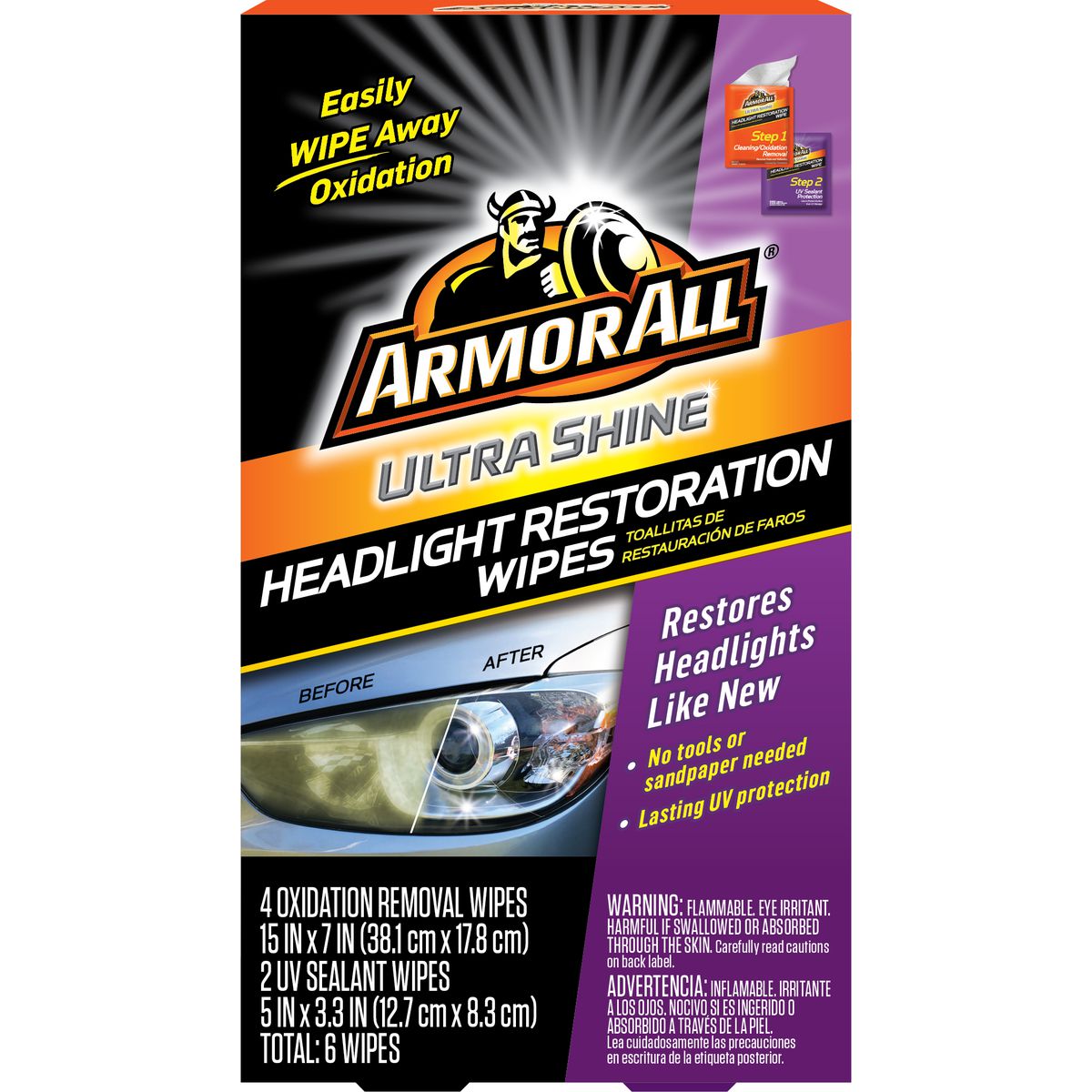 Armor All Headlight Restoration Wipes 6pk