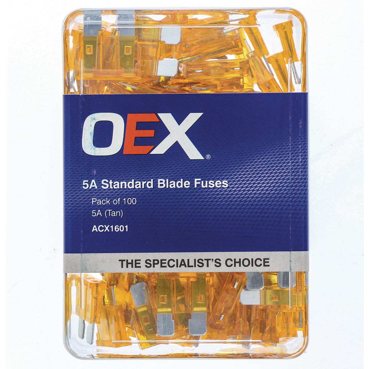 OEX Fuse Standard Blade 5A Tan (Pack of 100) ACX1601