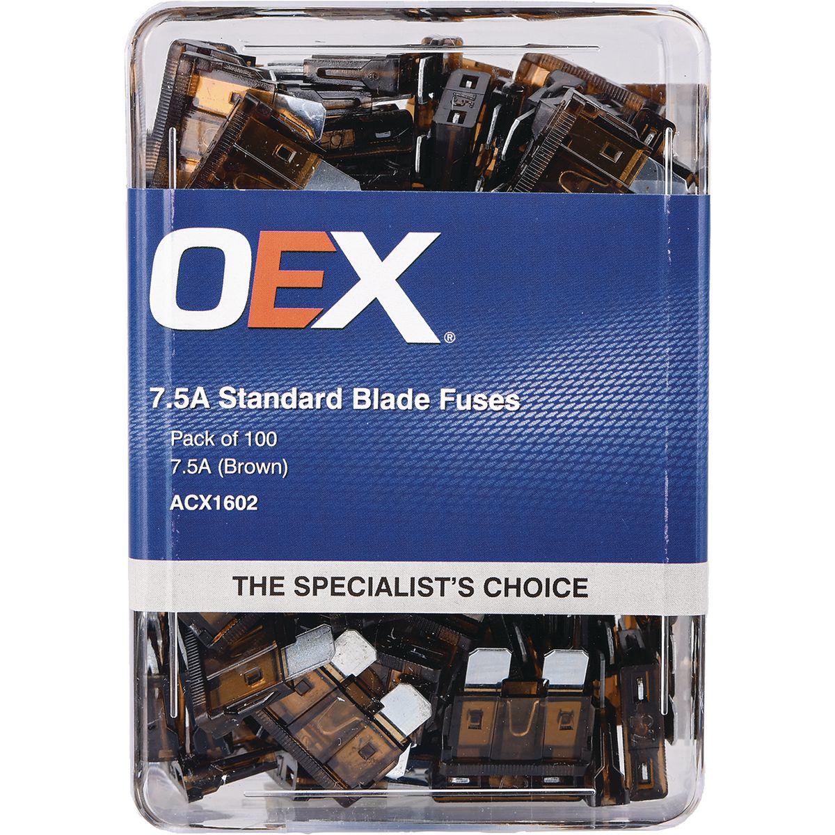 OEX Fuse Standard Blade 7.5A Brown (Pack of 100) ACX1602