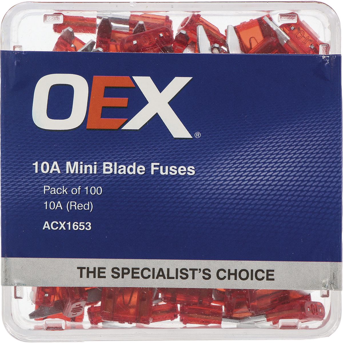 OEX Fuse Mini Blade 10A Red (Pack of 100) ACX1653