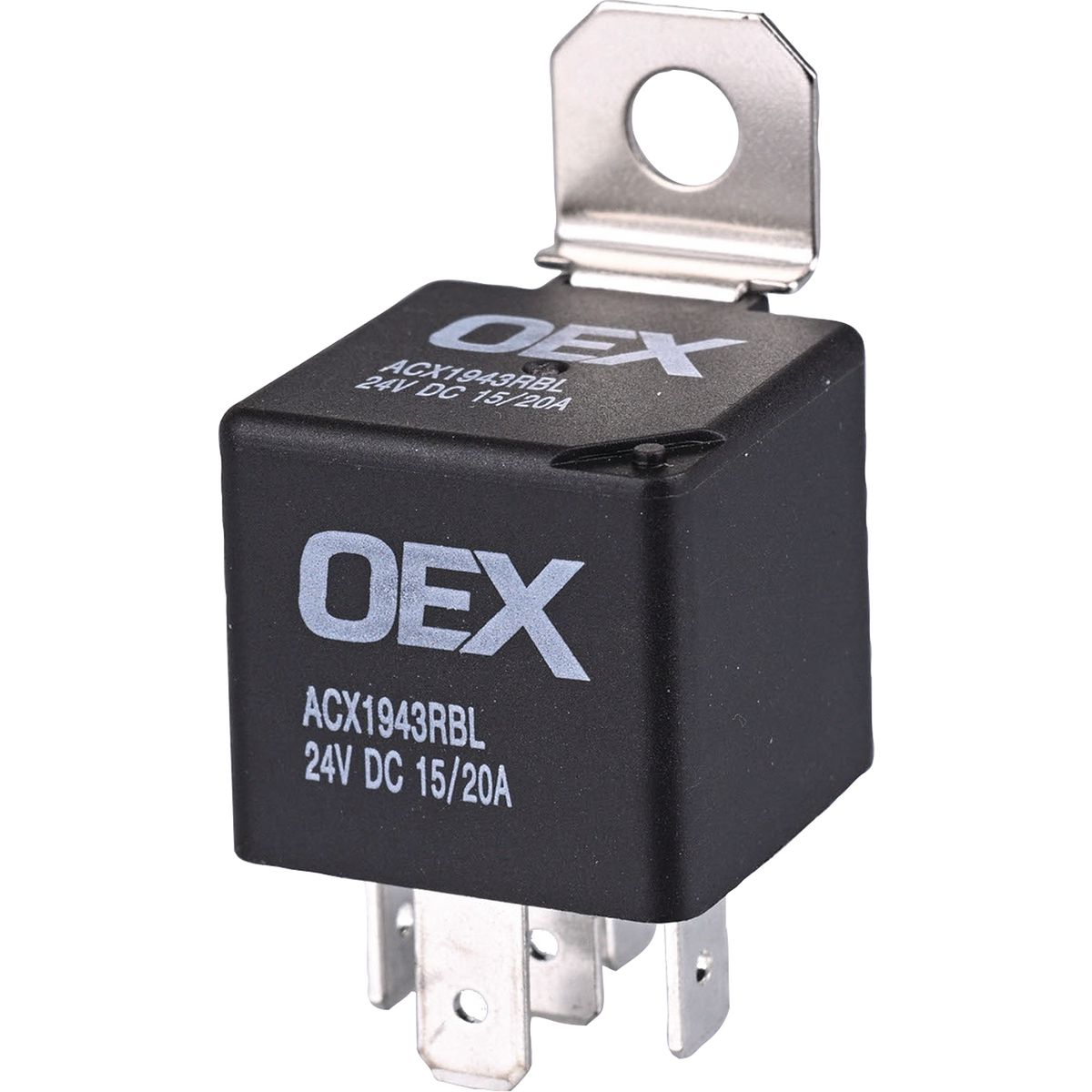 OEX Mini Relay 24V Change Over 15/20A 5 Pin - Resistor Protected, Sealed ACX1943RBL