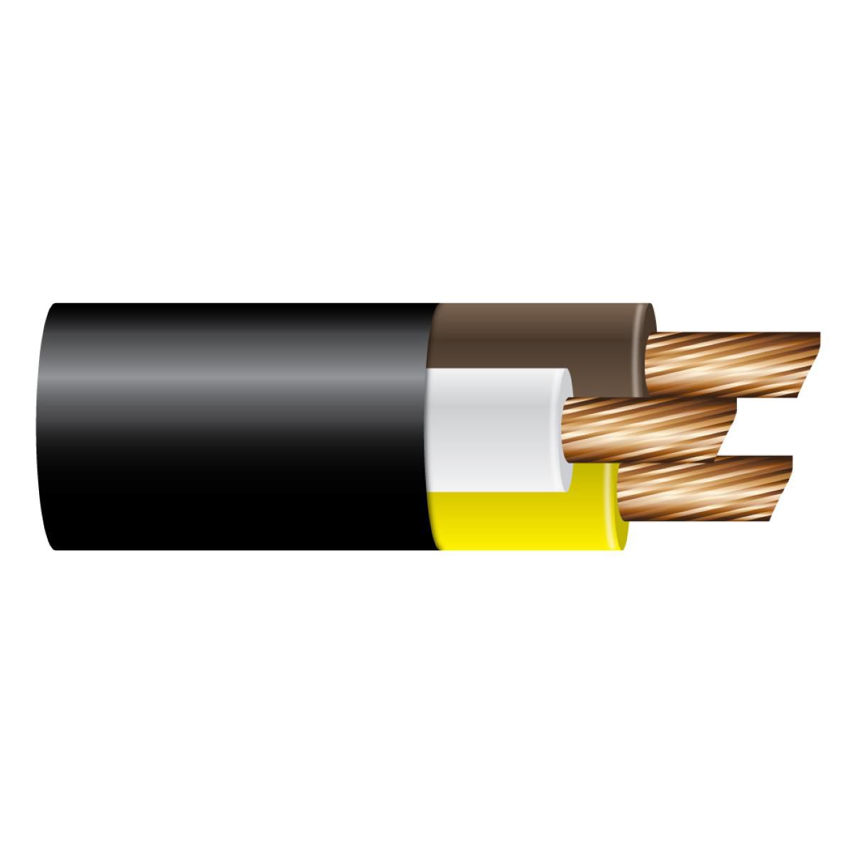 OEX Automotive Cable 3 Core 3mm Brown/White/Yellow W/Black Sheath 100M Roll ACX0812