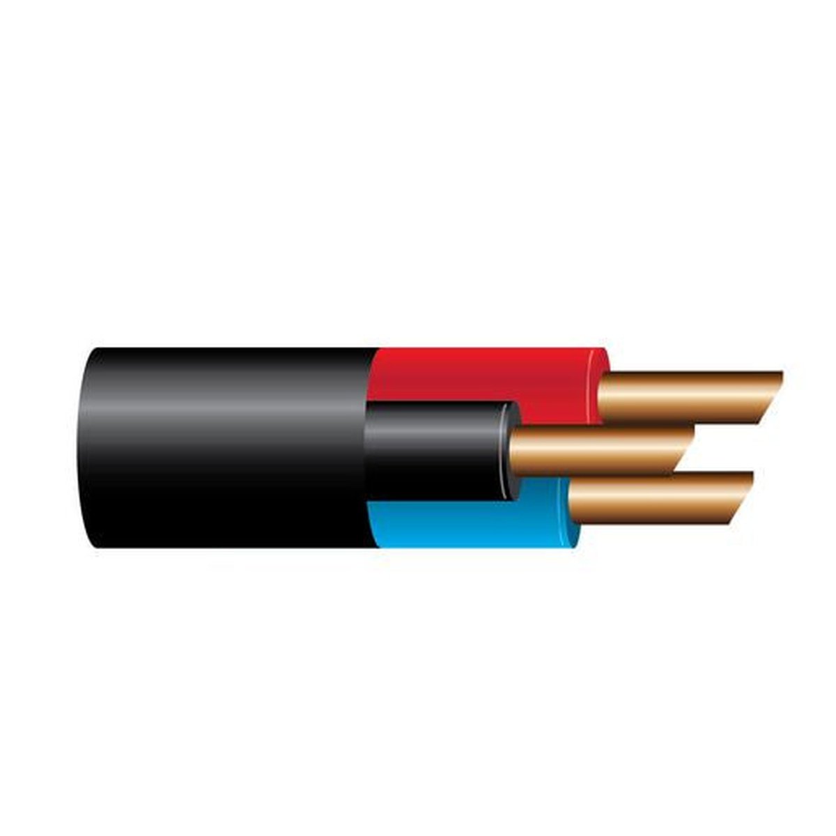 OEX Automotive Cable 3 Core 4mm Red/Black/Blue W/Black Sheath 100M Roll ACX0819L