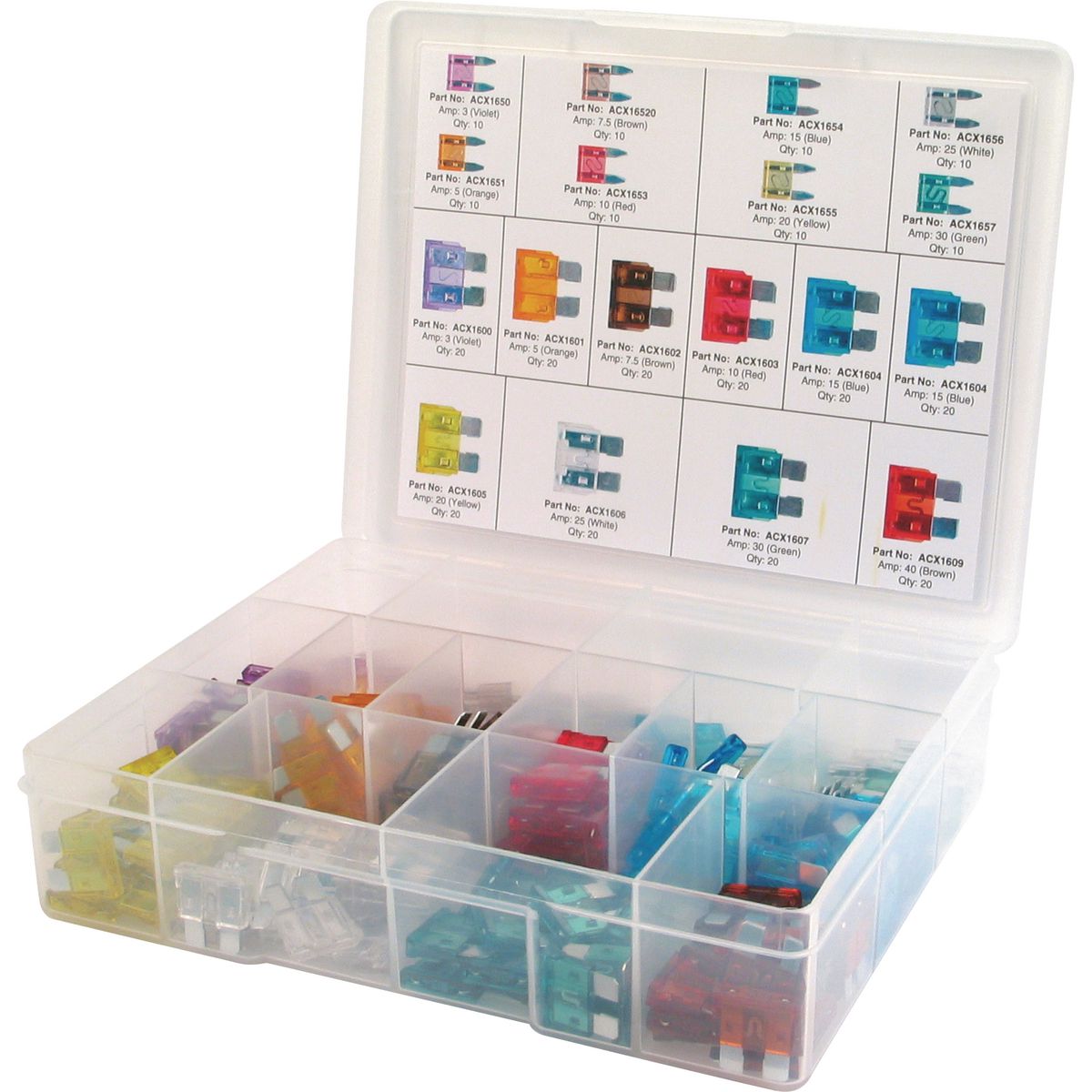 OEX Standard & Mini Blade Fuse Assortment - 280 Pieces ACX1732
