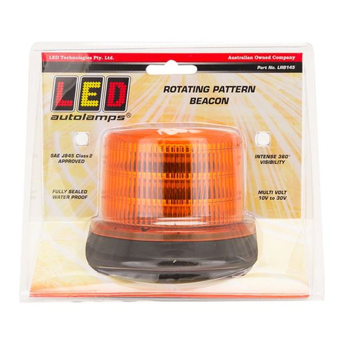 LED Autolamps Beacon Light LED Amber 10/30V LRB145