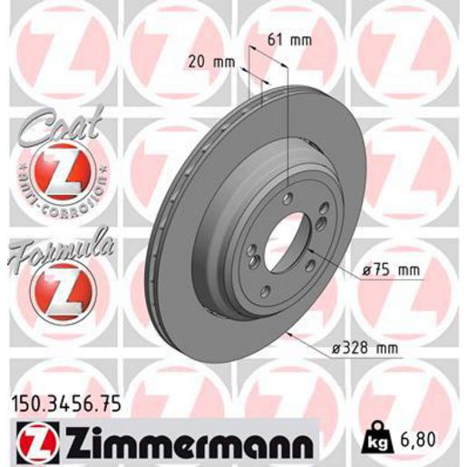 Zimmermann Formula Z Brake Rotor 328mm Rear RH 150.3456.75