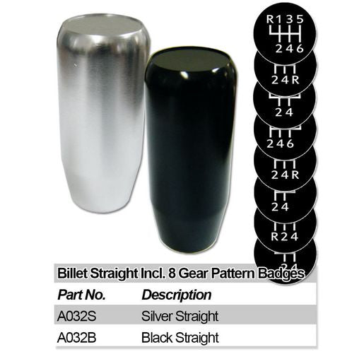 Autotecnica Billet Aluminium Straight Gear Knob Silver GK-A032S