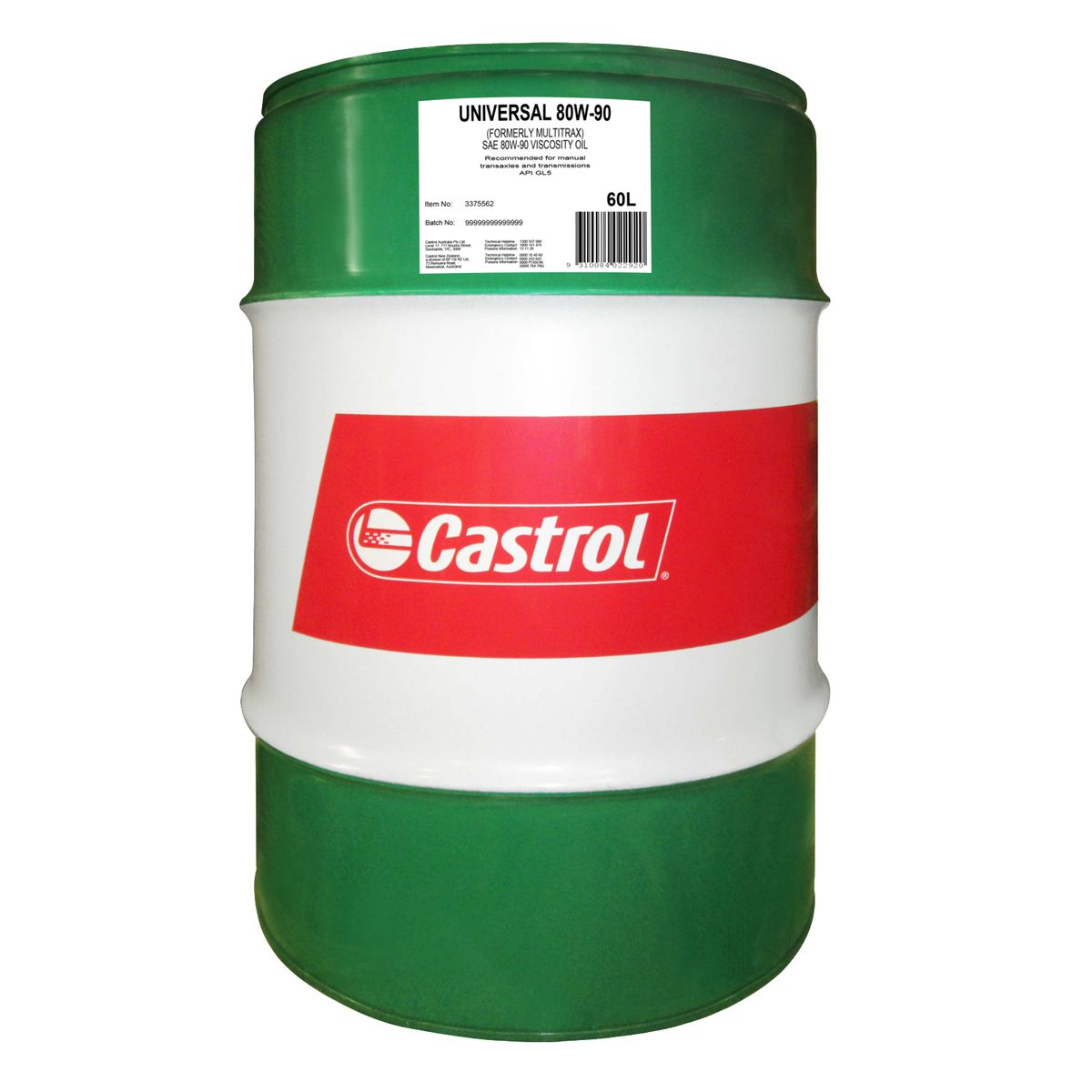 Castrol Universal 80W-90 Manual Transmission Fluid 60L 3375562