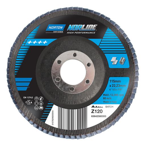 Norton Flap Disc 115x22mm Z120 63642580353