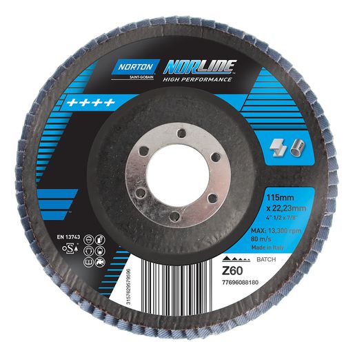 Norton Flap Disc High Perf 115x22mm Z60 77696088180