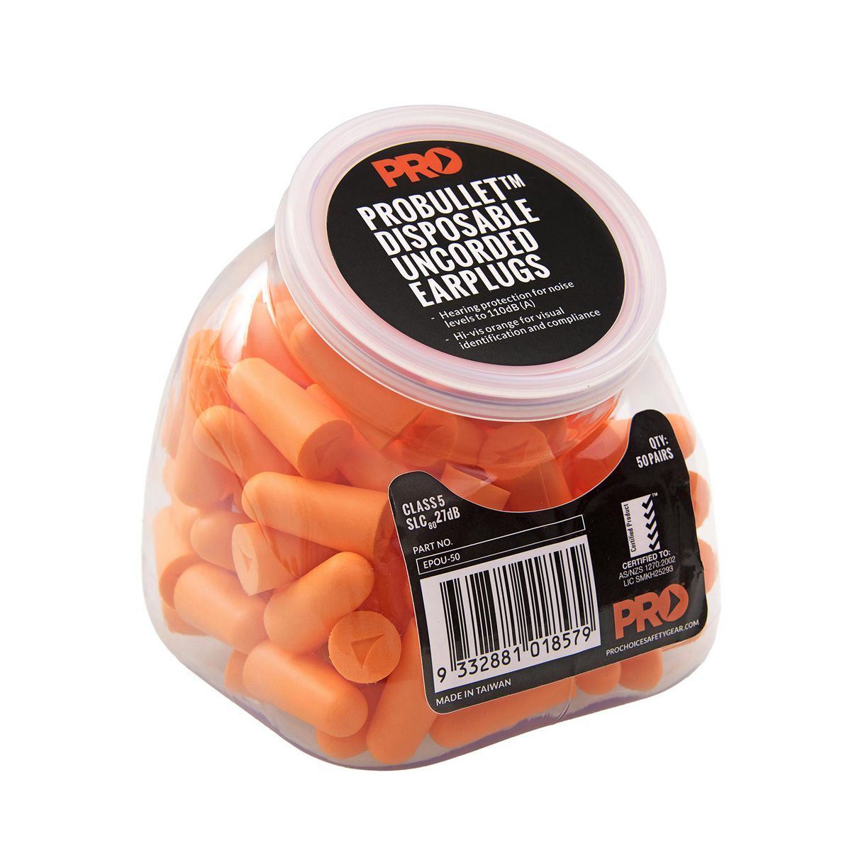 Prochoice Ear Plugs Uncorded Cl5 27db (Pack of 50)