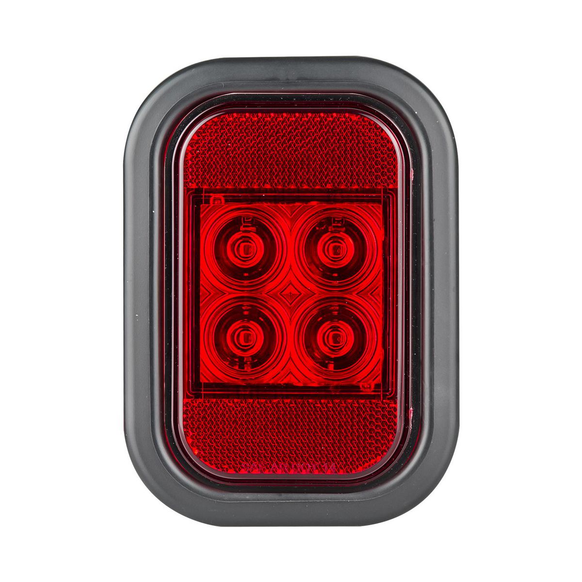 LED Autolamps LED Technologies Stop/Tail/Reflector LED Light Red Lens 4 LEDs W/ Rubber Grommet And Plug 12/24V 133RMG