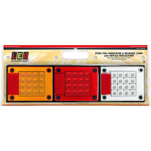 LED Autolamps Stop/Tail/Indicator/Reverse Reflectors LED Light 12/24V 1.2m Blister Pack 460ARWM