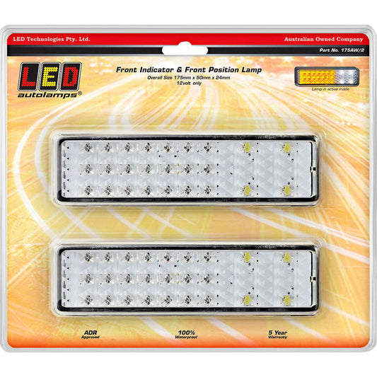 LED Autolamps Front Indicator/Position LED Light 12V Twin Blister Pack 175AW/2
