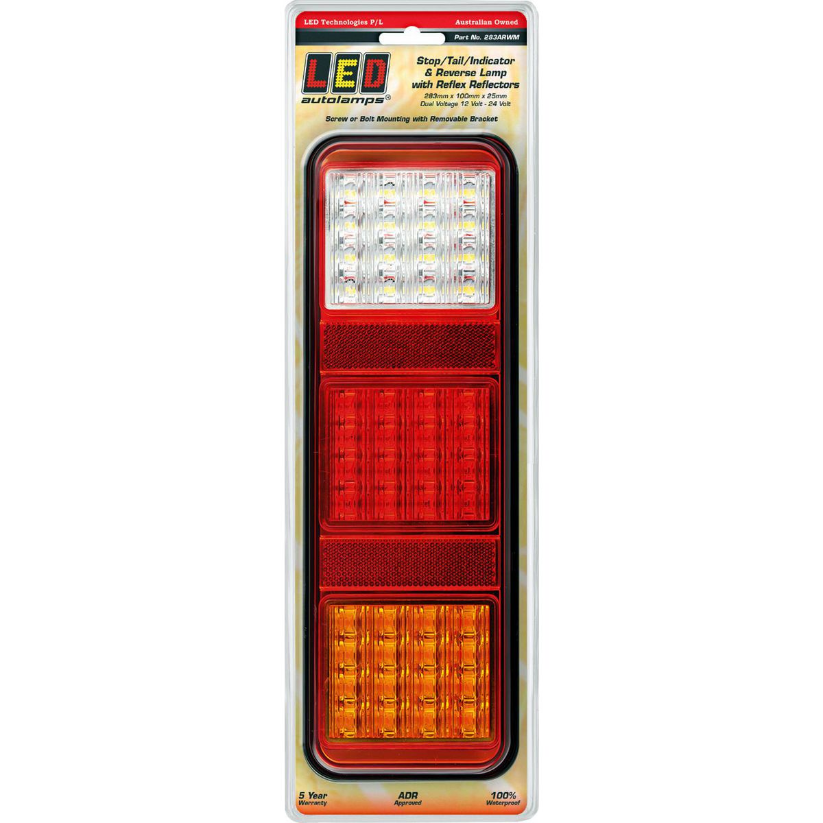 LED Autolamps Stop/Tail/Indicator/Reverse/Reflector Light LED 12-24V 283ARWM
