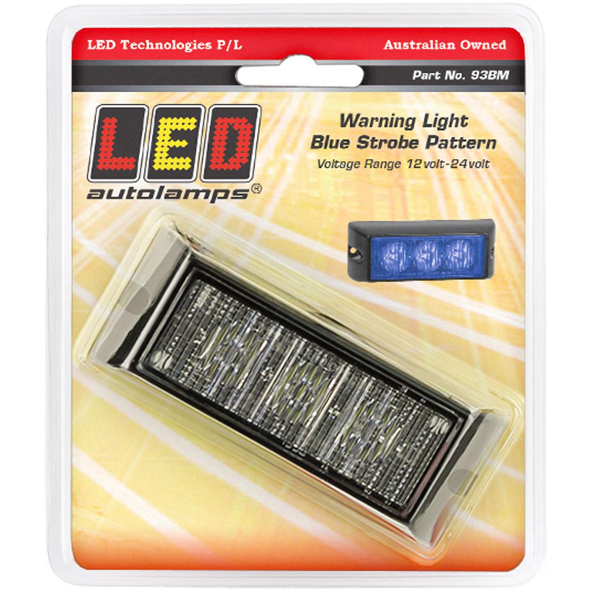 LED Autolamps Blue Emergency Lamp with Synchronised Strobe 93BM