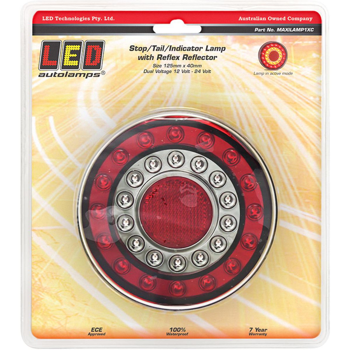 LED Autolamps Stop/Tail/Indicator/Reflector LED Round Maxilamp Light 12-24V MAXILAMP1XC