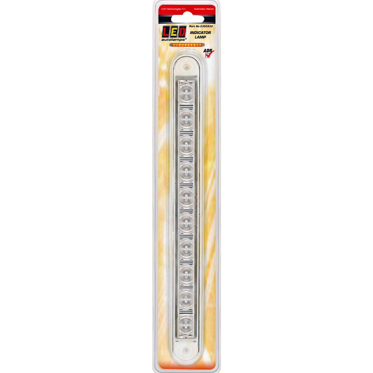 LED Autolamps Indicator Strip Lamp Clear 237 x 25mm 12V 235CA12