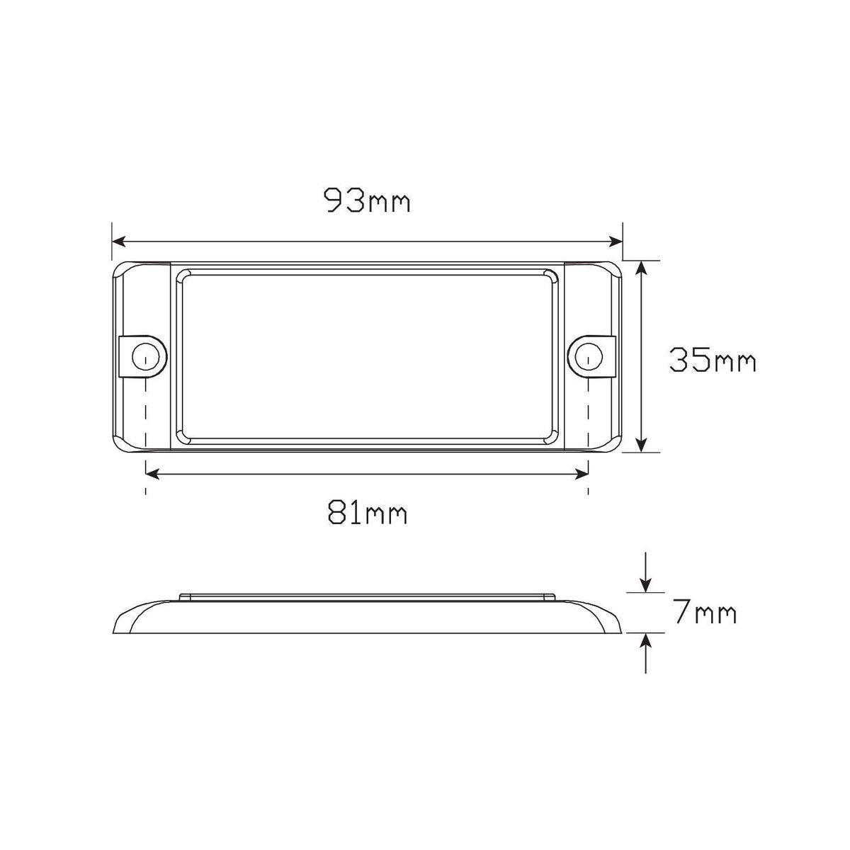 LED Autolamps Vehicle Reflector Amber With Bracket Reflex Series 7035AB