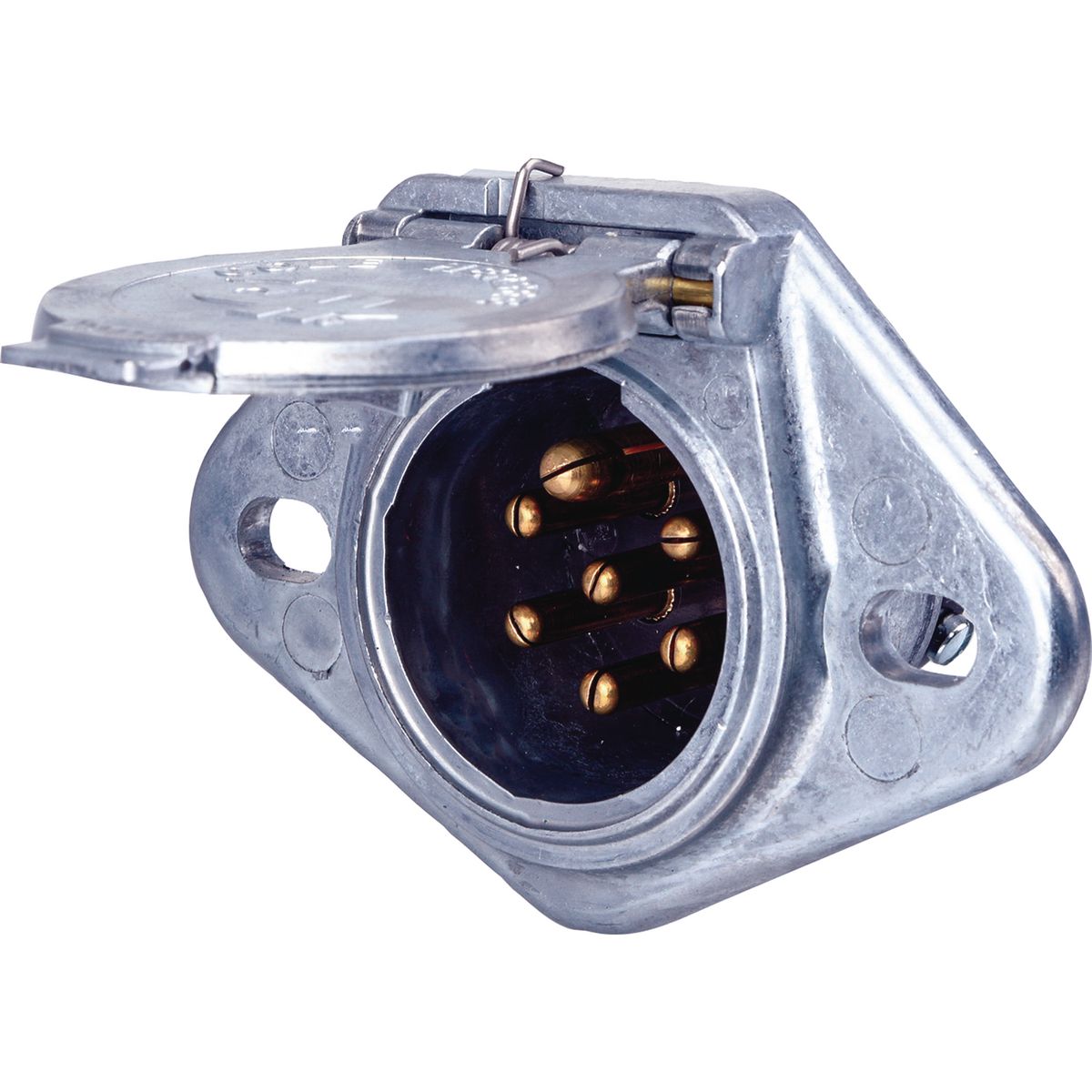 Cole Hersee Trailer Socket 7-Pin Round Small Metal (Box of 1) 12063-01BX
