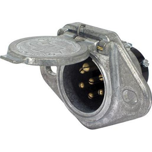 Cole Hersee Trailer Socket 7-Pin Round Large Metal (Box of 1) 12063BX