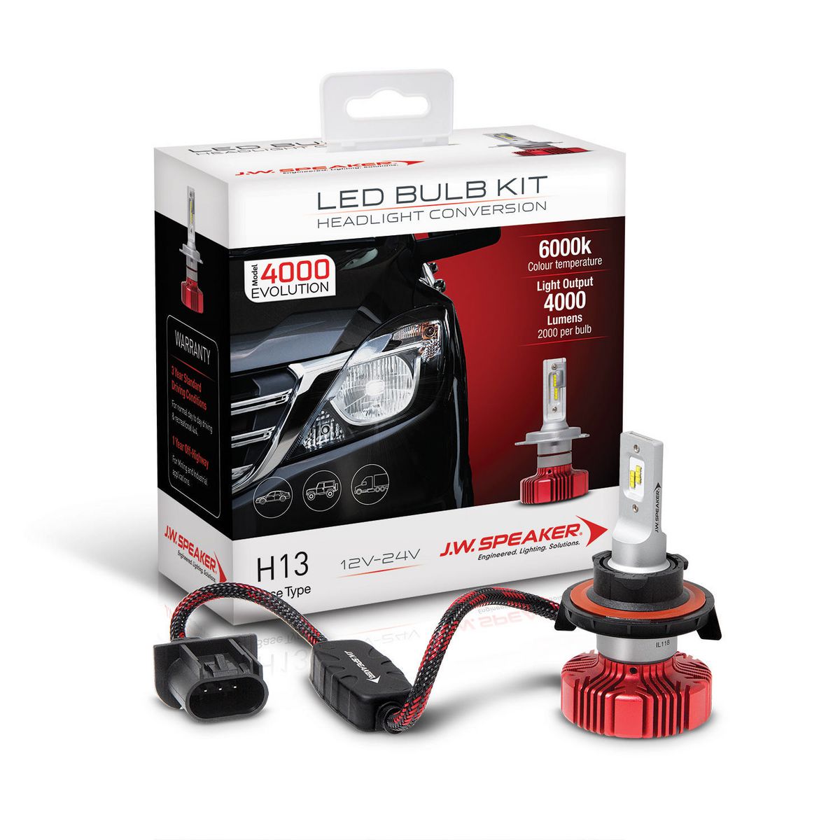JW Speaker Led H13 Globe Kit 12/24V - 2 Pce 990013
