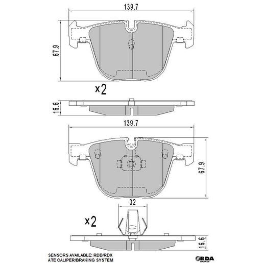 RDA GP Max Brake Pad Set Rear RDB1499